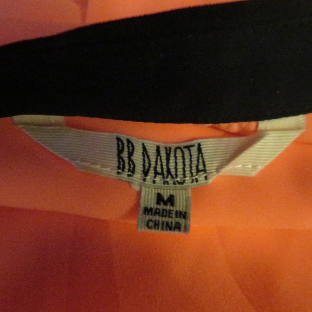 BB DAKOTA NEON PINK BUTTON DOWN SHIRT W/BLACK TRIM - Picture 7 of 7
